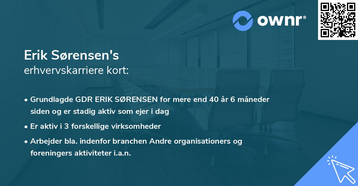 Erik Sørensen's erhvervskarriere kort