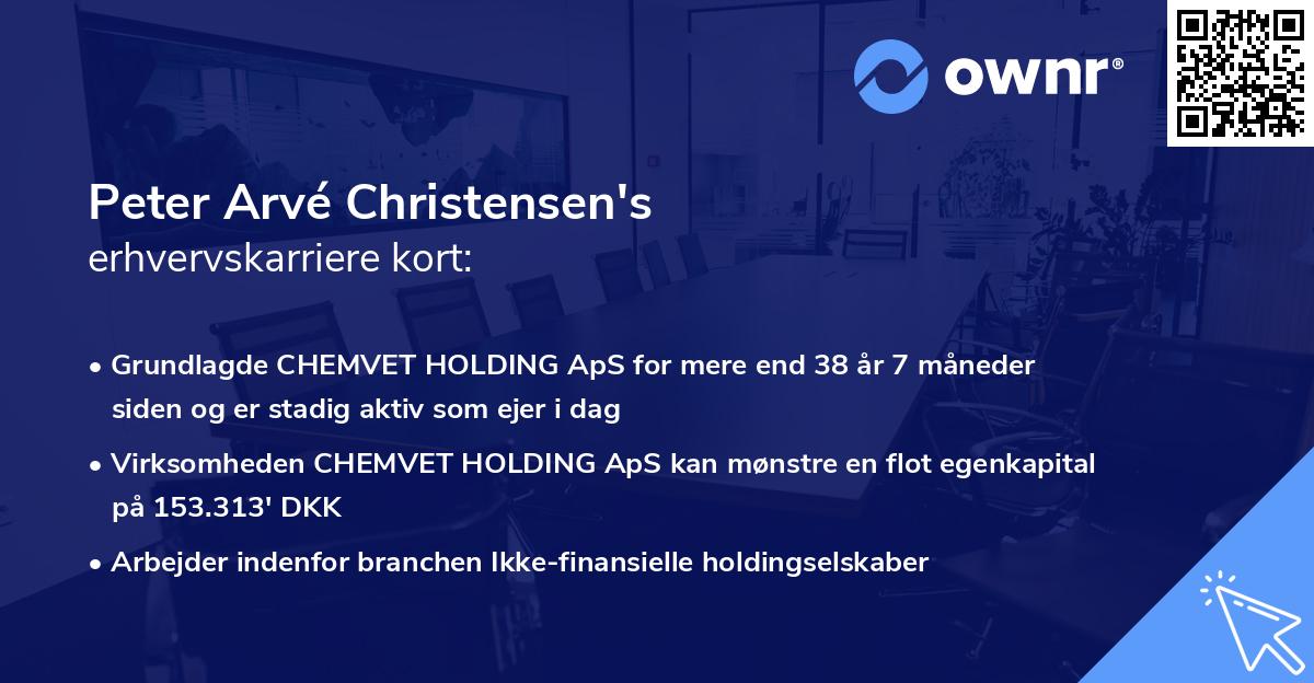 Peter Arvé Christensen's erhvervskarriere kort