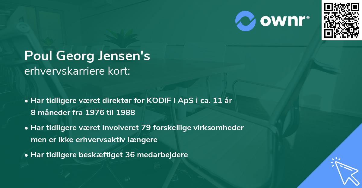 Poul Georg Jensen's erhvervskarriere kort