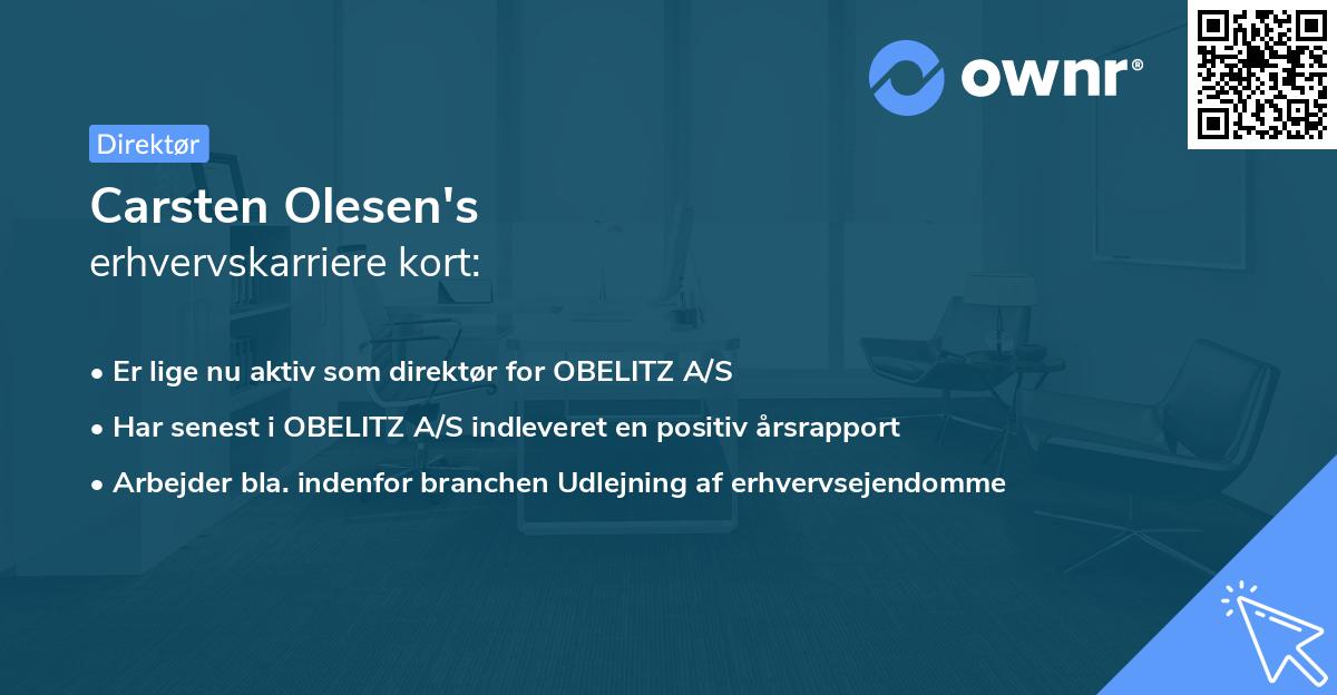Carsten Olesen's erhvervskarriere kort