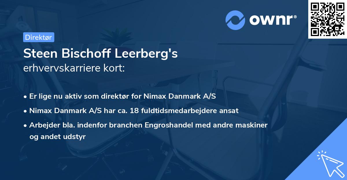 Steen Bischoff Leerberg's erhvervskarriere kort