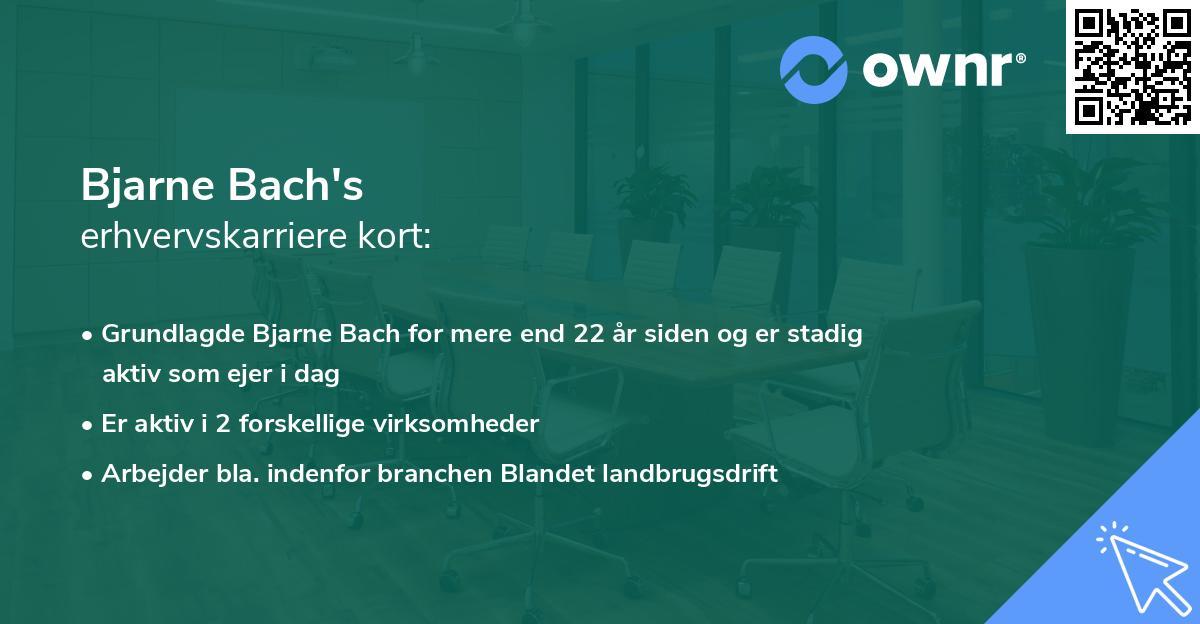 Bjarne Bach's erhvervskarriere kort