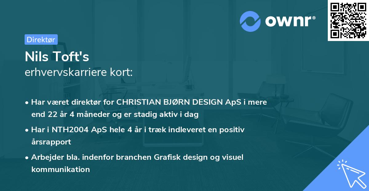 Nils Toft's erhvervskarriere kort