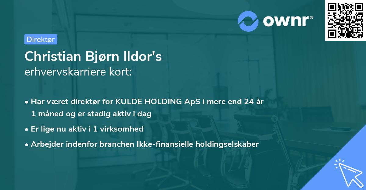 Christian Bjørn Ildor's erhvervskarriere kort