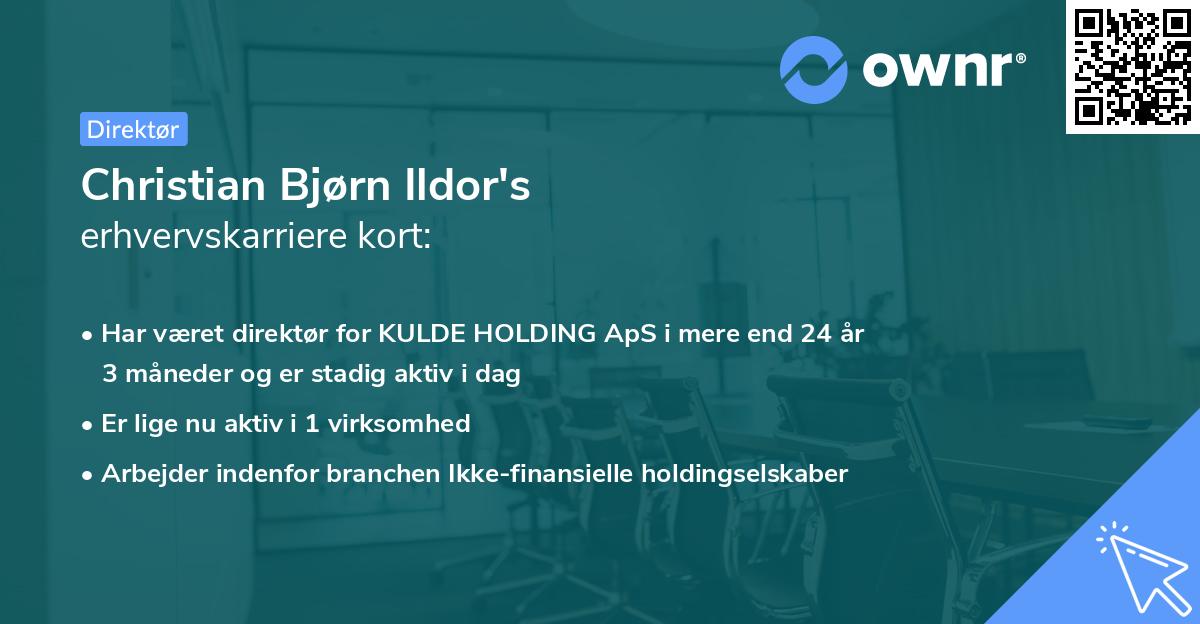 Christian Bjørn Ildor's erhvervskarriere kort
