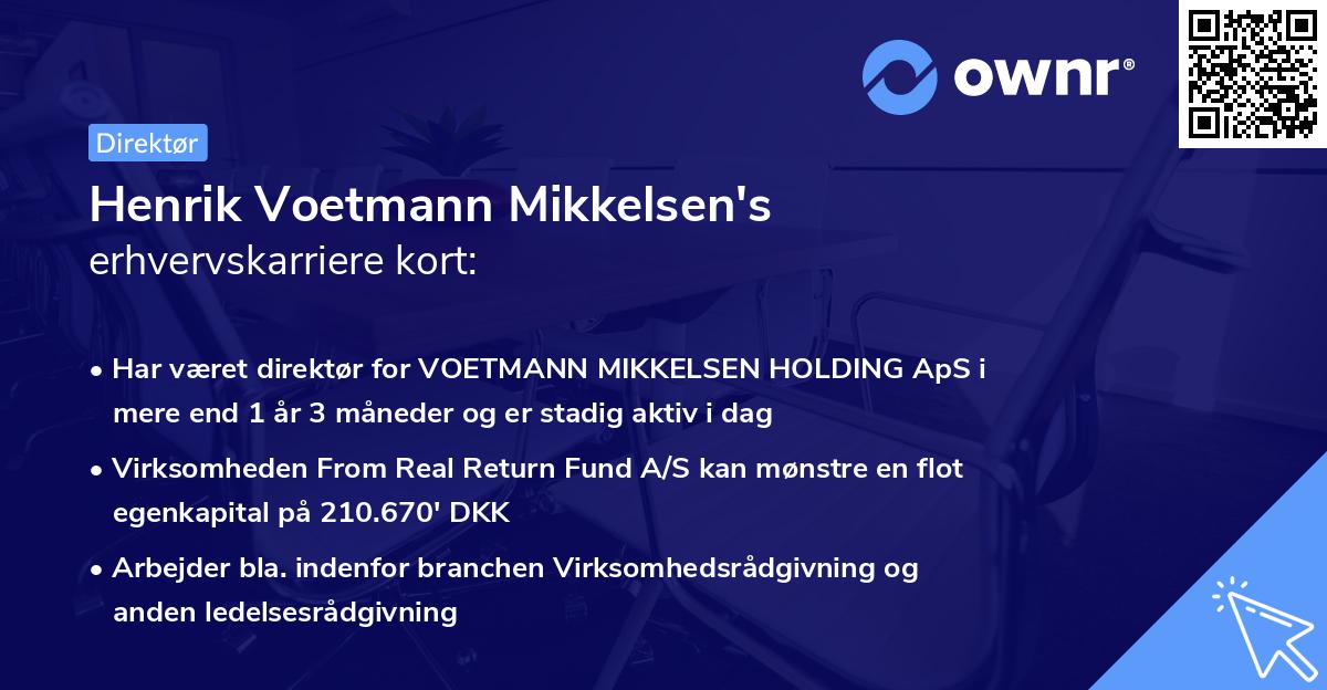 Henrik Voetmann Mikkelsen's erhvervskarriere kort