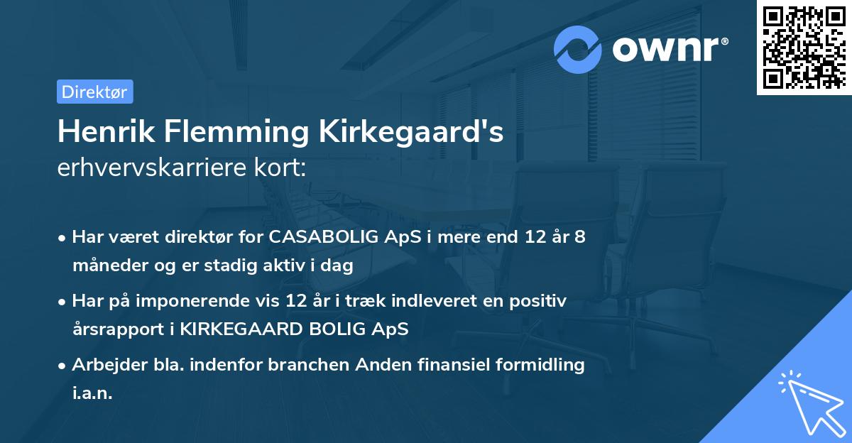 Henrik Flemming Kirkegaard's erhvervskarriere kort