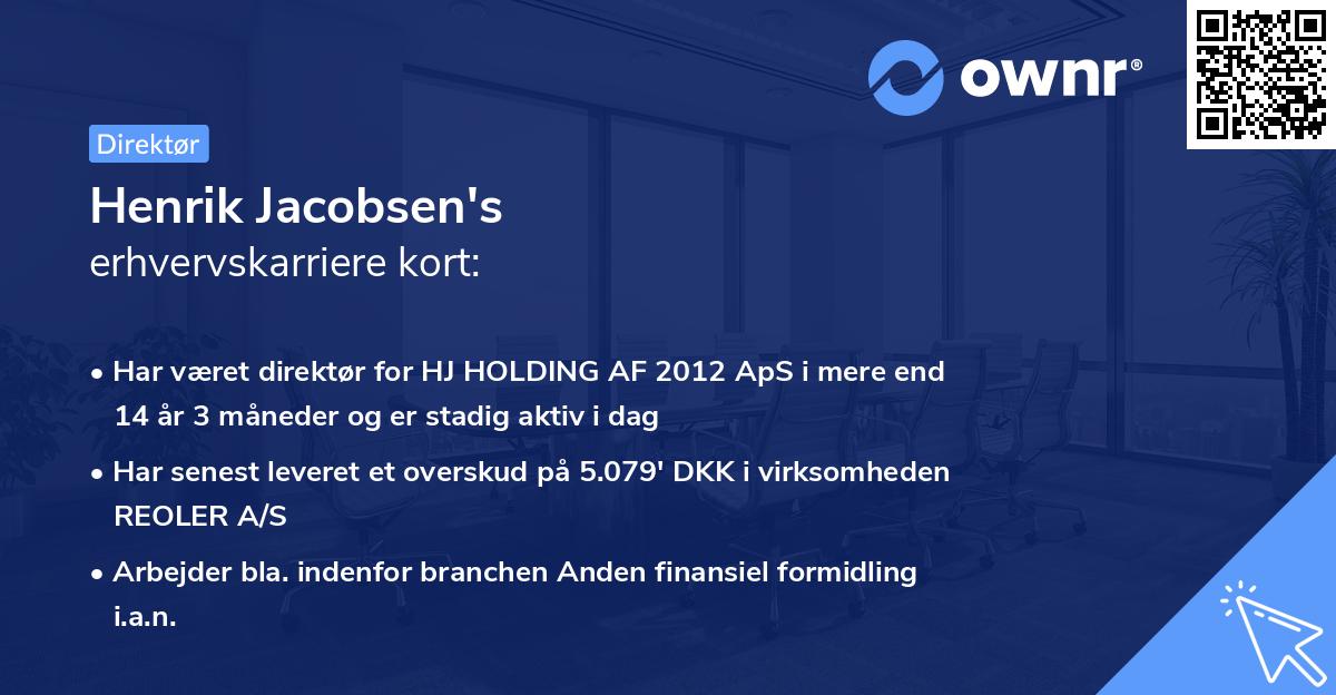 Henrik Jacobsen's erhvervskarriere kort