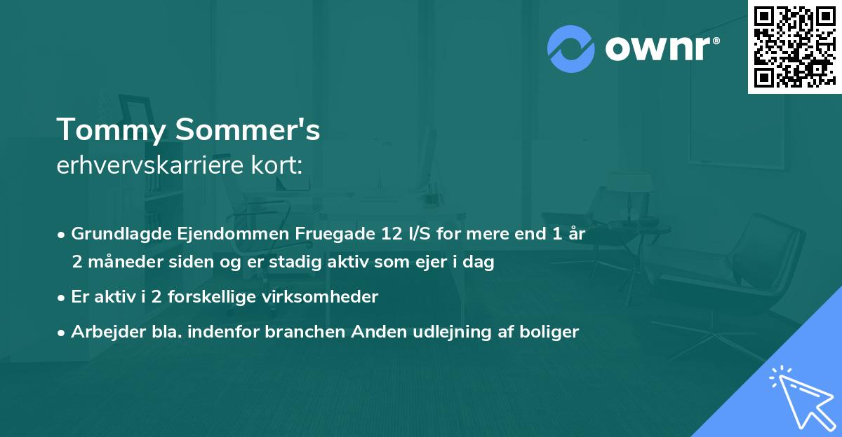 Tommy Sommer's erhvervskarriere kort