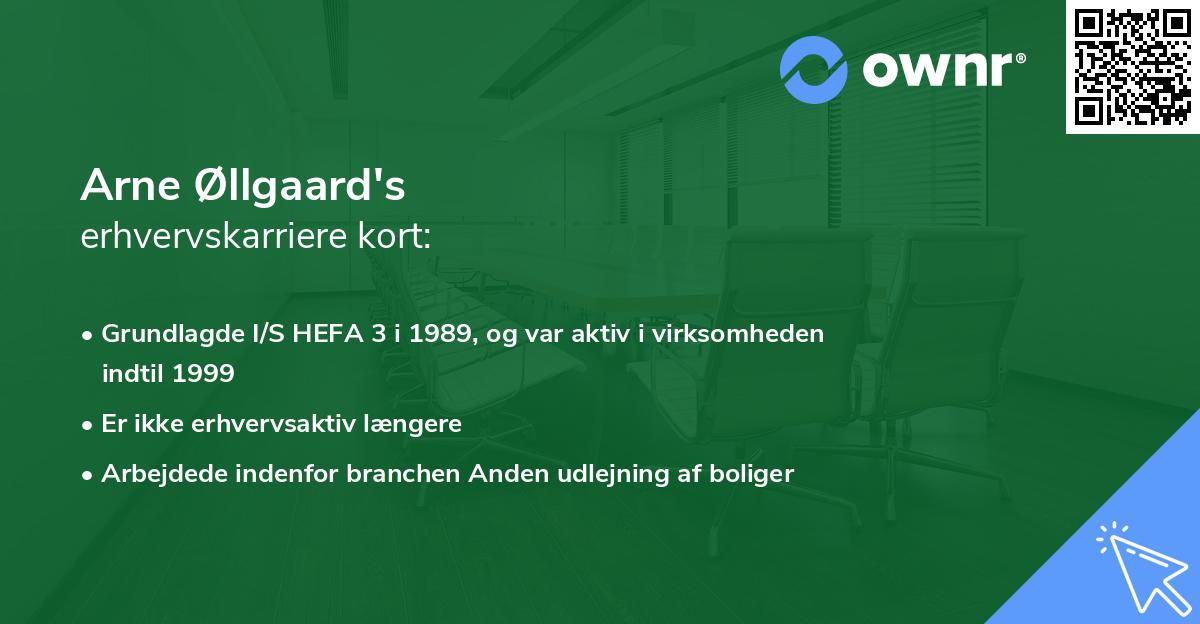 Arne Øllgaard's erhvervskarriere kort