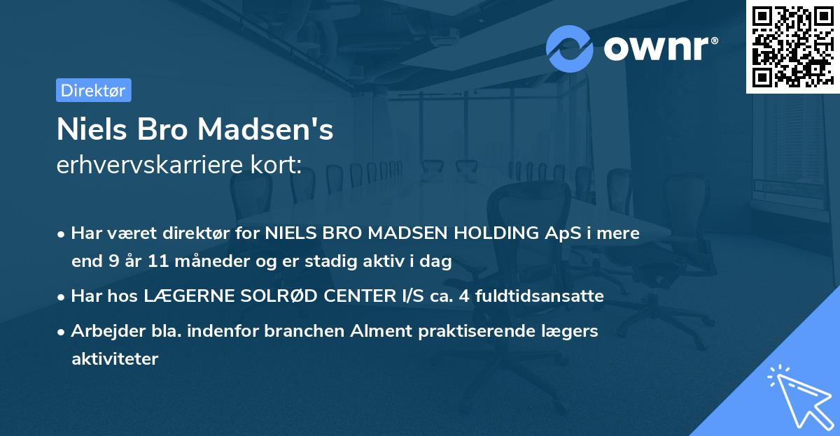 Niels Bro Madsen's erhvervskarriere kort