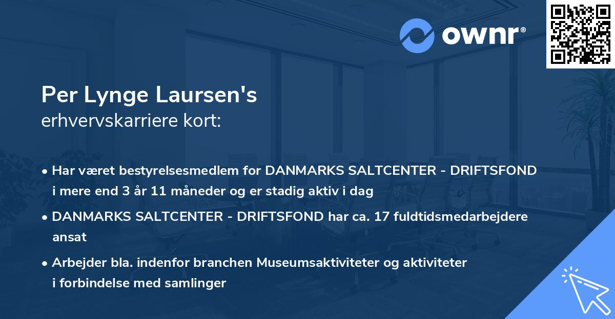Per Lynge Laursen's erhvervskarriere kort