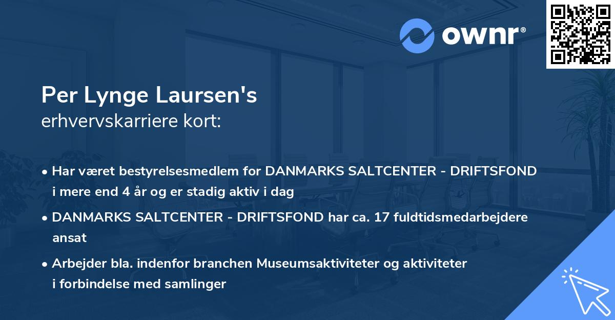 Per Lynge Laursen's erhvervskarriere kort