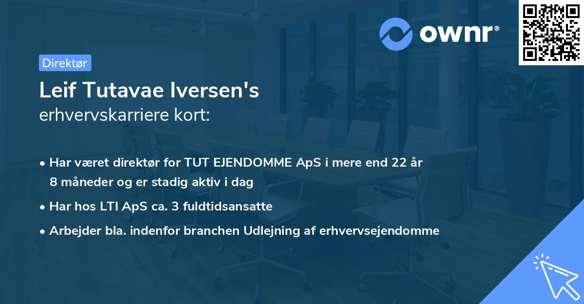 Leif Tutavae Iversen's erhvervskarriere kort