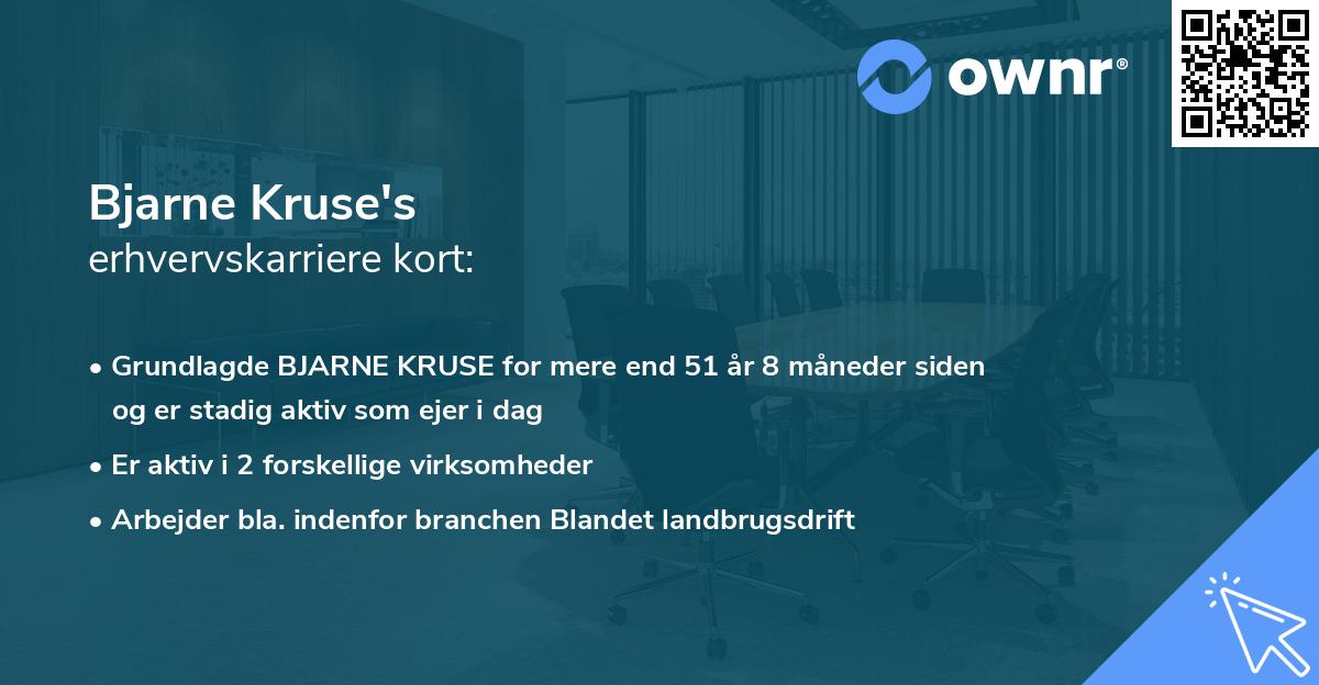 Bjarne Kruse's erhvervskarriere kort