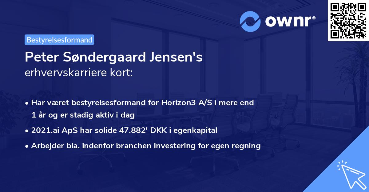 Peter Søndergaard Jensen's erhvervskarriere kort