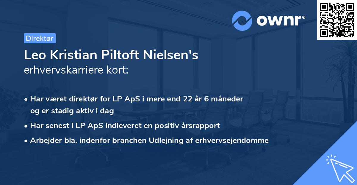 Leo Kristian Piltoft Nielsen's erhvervskarriere kort