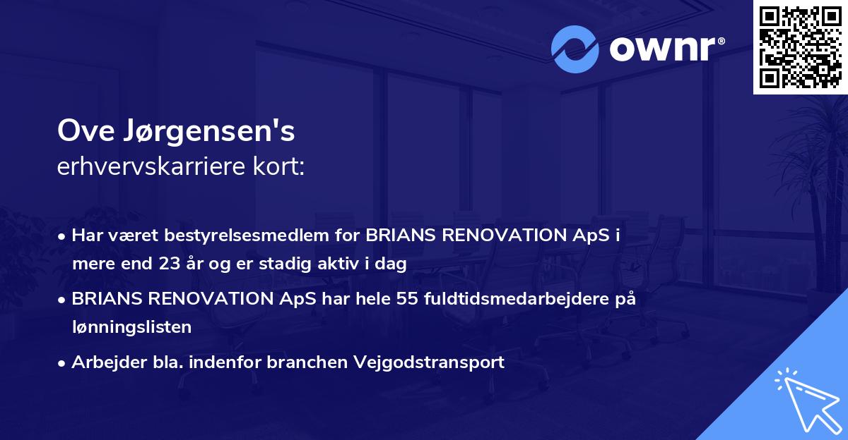 Ove Jørgensen's erhvervskarriere kort