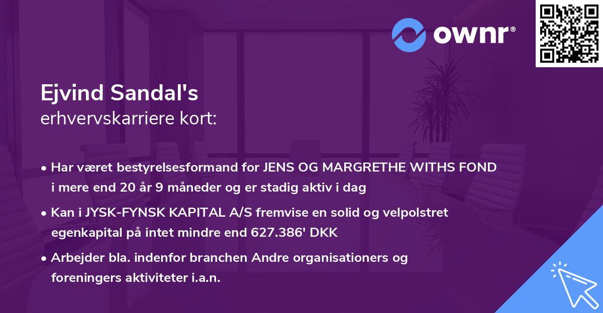 Ejvind Sandal's erhvervskarriere kort