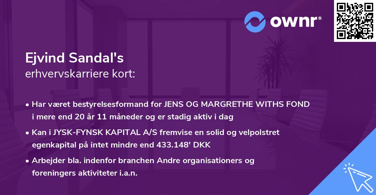 Ejvind Sandal's erhvervskarriere kort