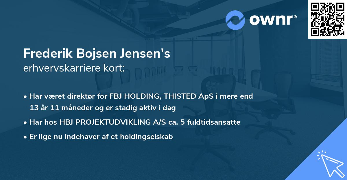 Frederik Bojsen Jensen's erhvervskarriere kort