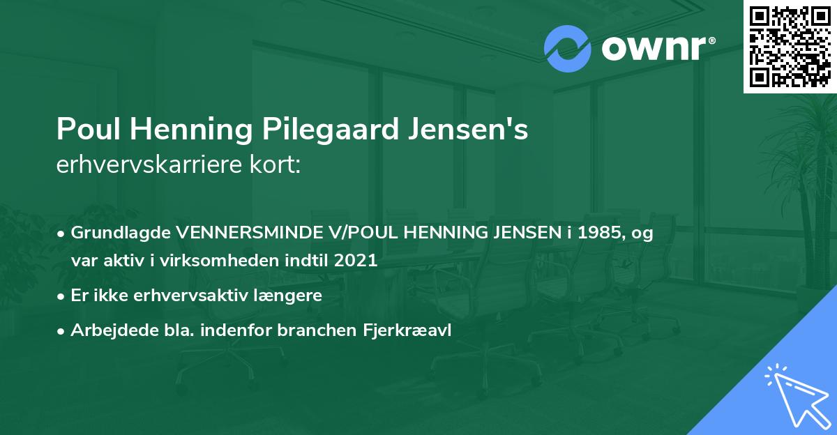 Poul Henning Pilegaard Jensen's erhvervskarriere kort