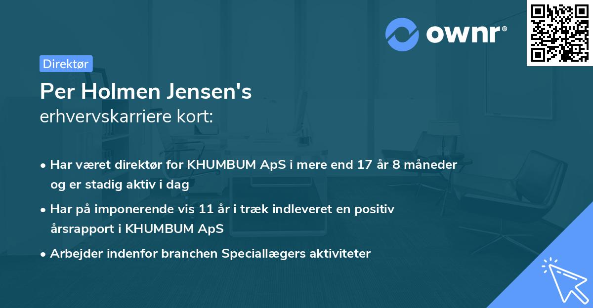 Per Holmen Jensen's erhvervskarriere kort