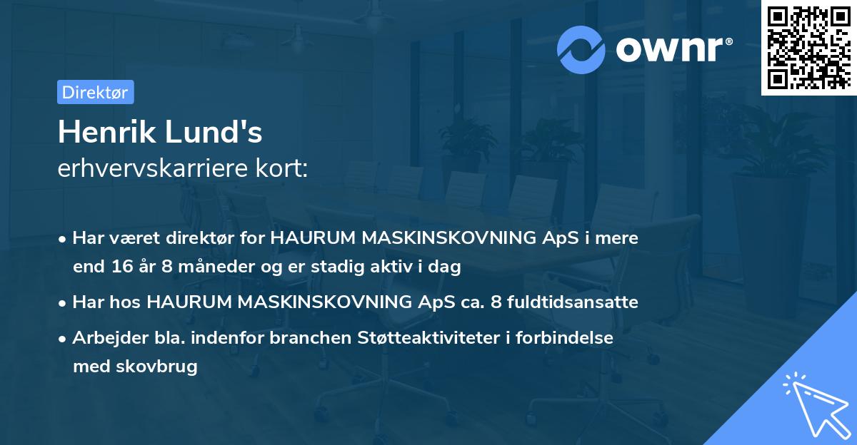 Henrik Lund's erhvervskarriere kort