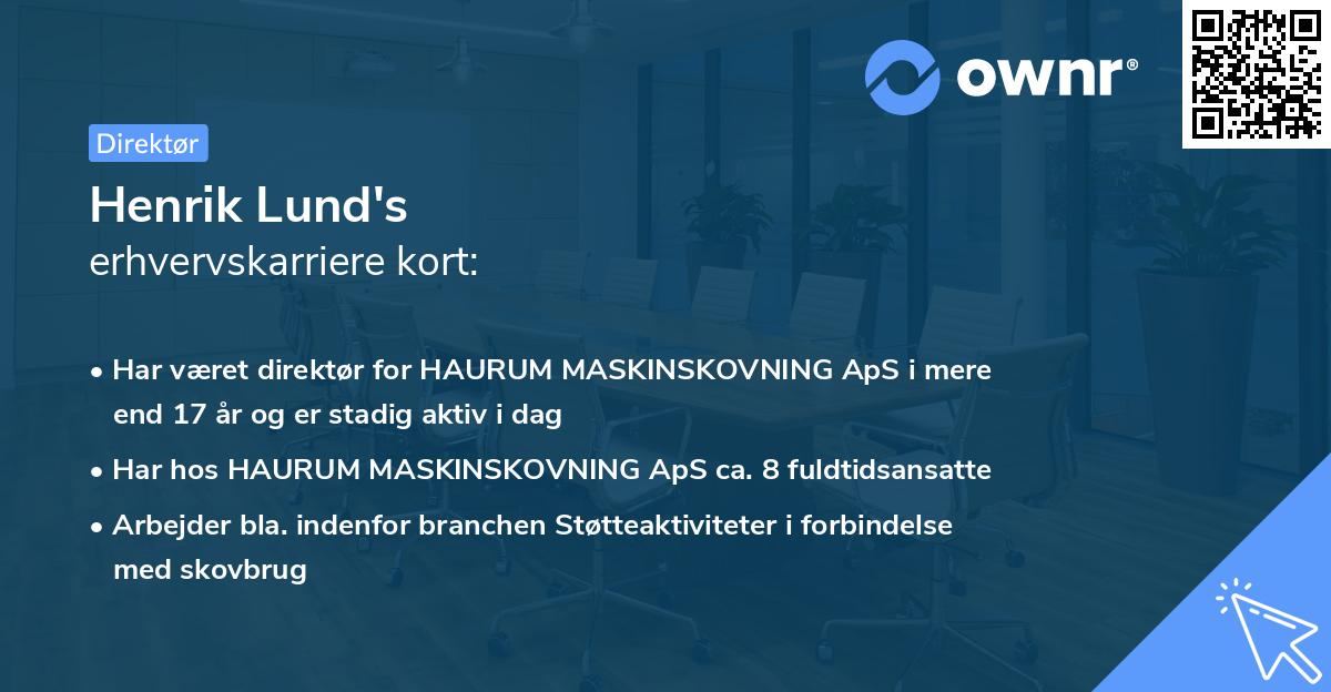 Henrik Lund's erhvervskarriere kort