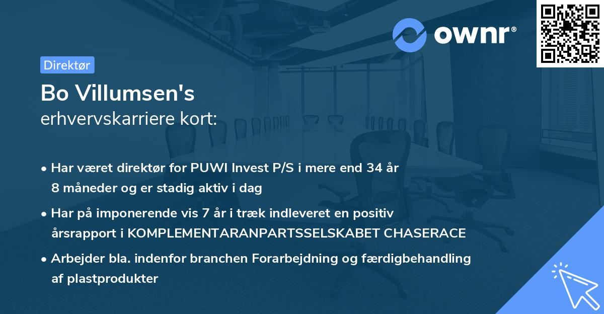 Bo Villumsen's erhvervskarriere kort