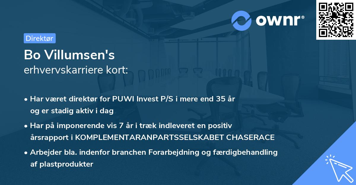 Bo Villumsen's erhvervskarriere kort