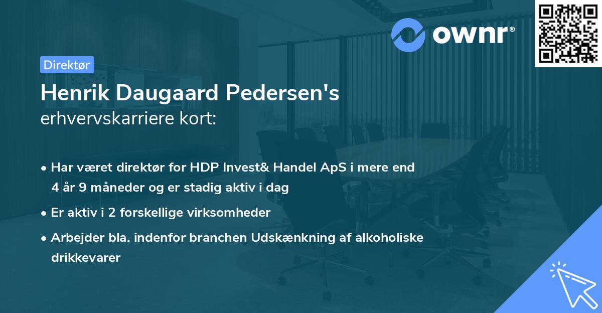 Henrik Daugaard Pedersen's erhvervskarriere kort