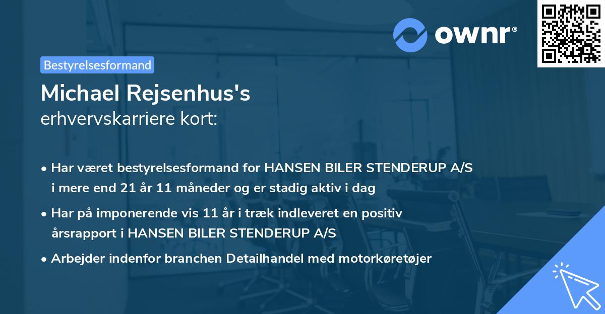 Michael Rejsenhus's erhvervskarriere kort