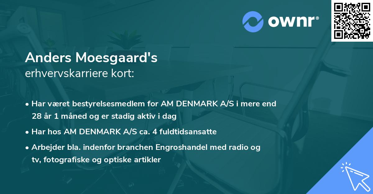 Anders Moesgaard's erhvervskarriere kort