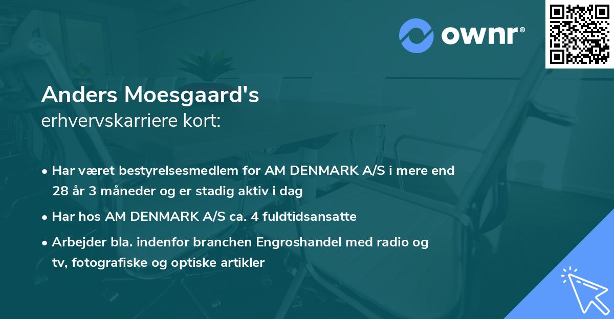 Anders Moesgaard's erhvervskarriere kort