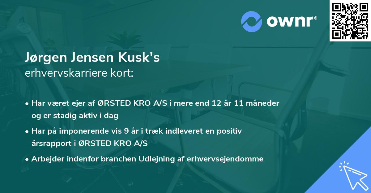 Jørgen Jensen Kusk's erhvervskarriere kort