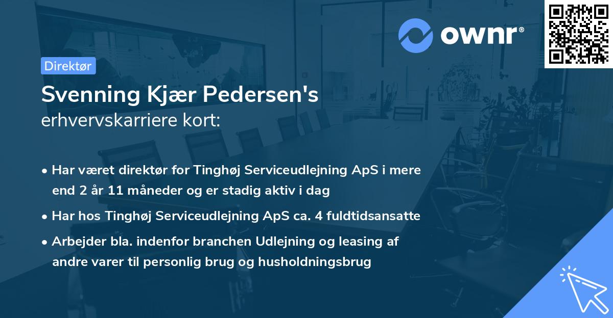 Svenning Kjær Pedersen's erhvervskarriere kort