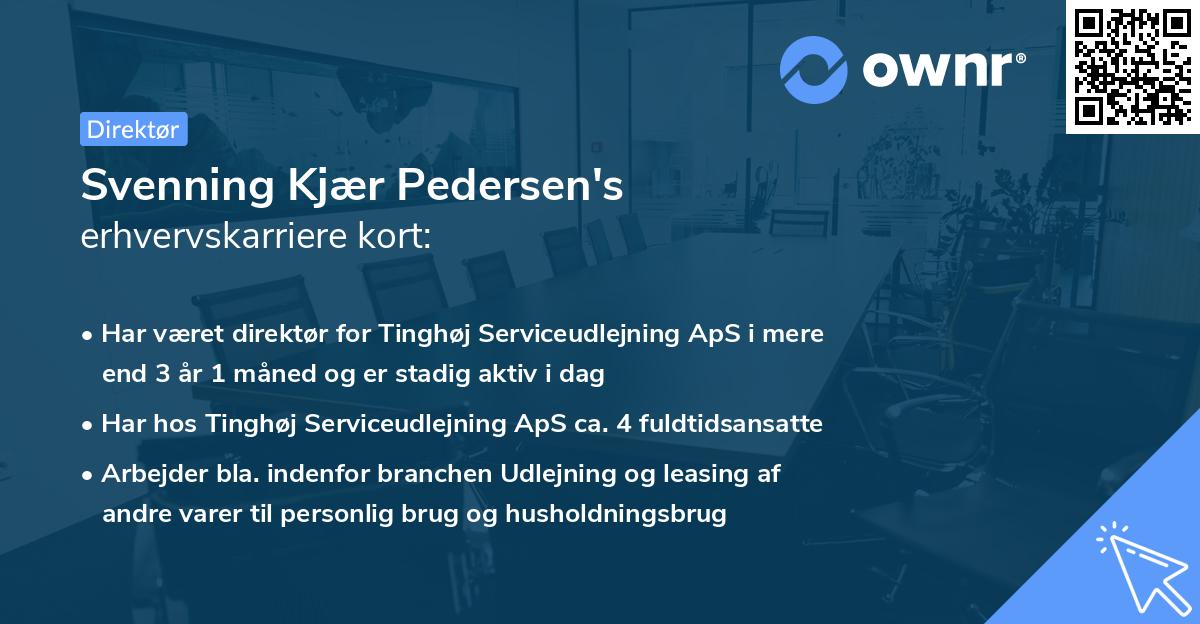 Svenning Kjær Pedersen's erhvervskarriere kort
