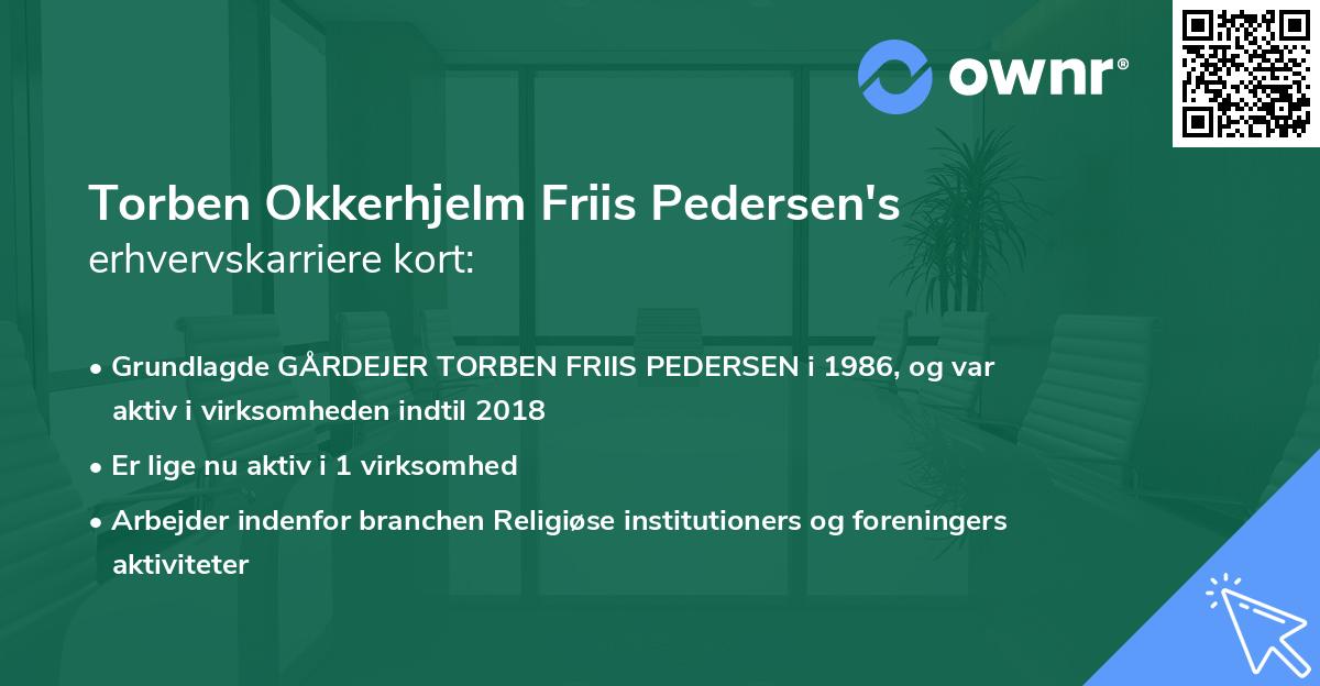 Torben Okkerhjelm Friis Pedersen's erhvervskarriere kort