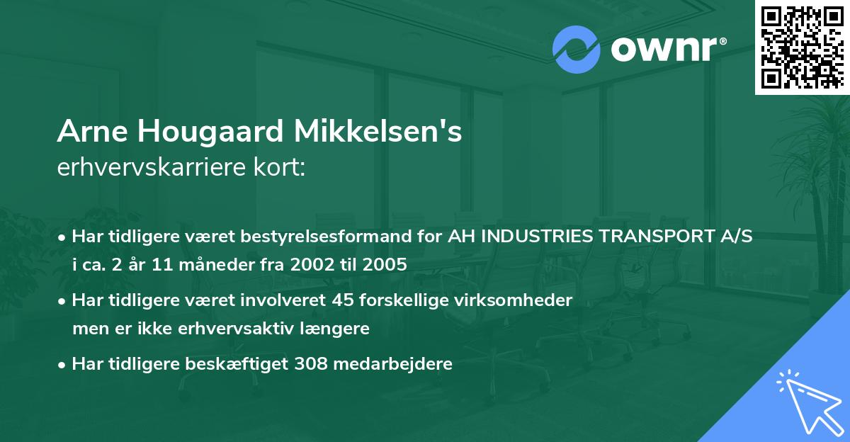 Arne Hougaard Mikkelsen's erhvervskarriere kort