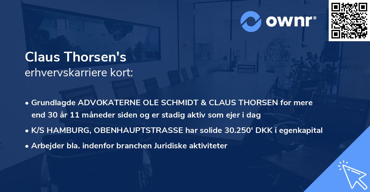 Claus Thorsen's erhvervskarriere kort