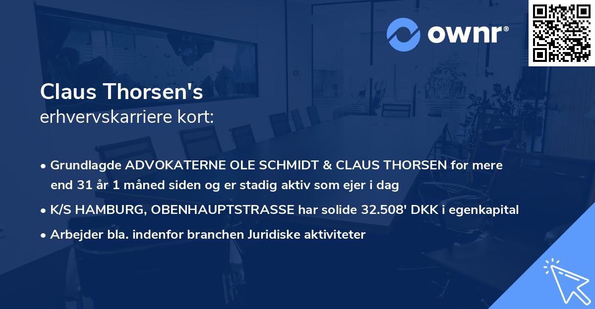 Claus Thorsen's erhvervskarriere kort