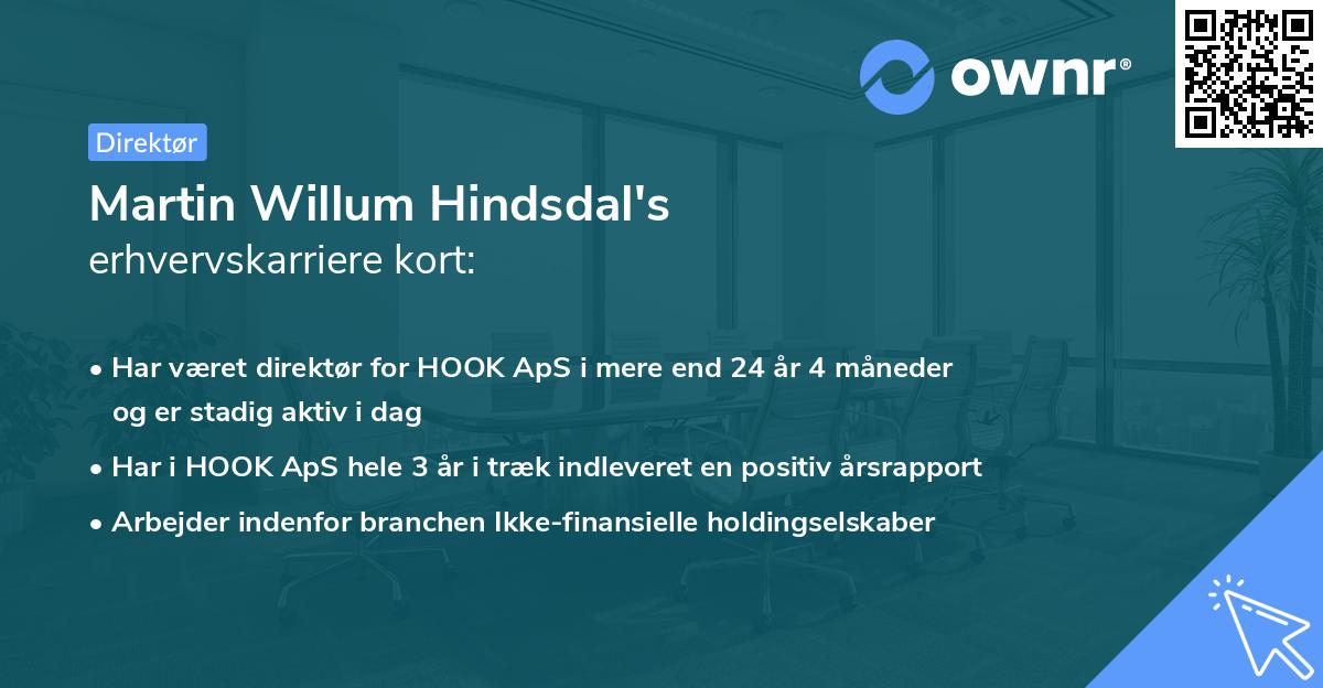 Martin Willum Hindsdal's erhvervskarriere kort