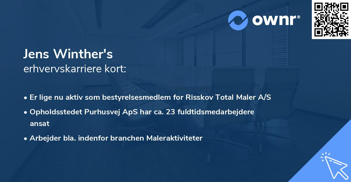Jens Winther's erhvervskarriere kort