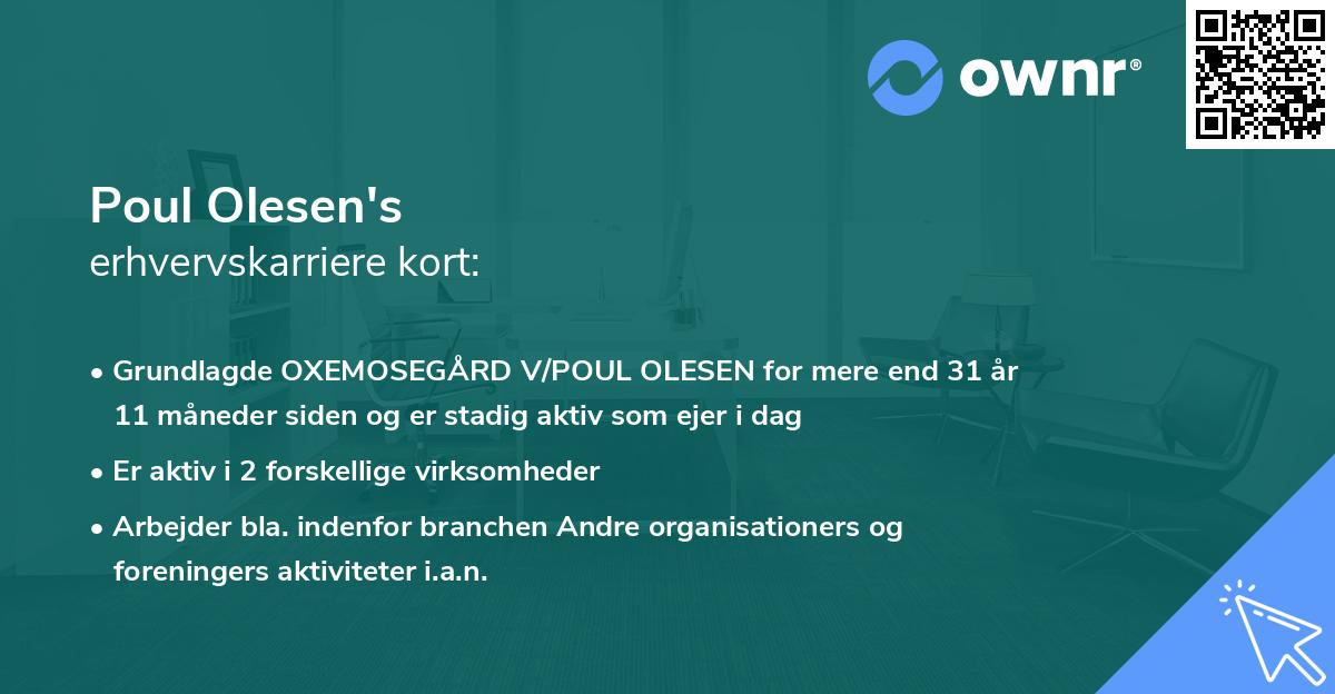 Poul Olesen's erhvervskarriere kort