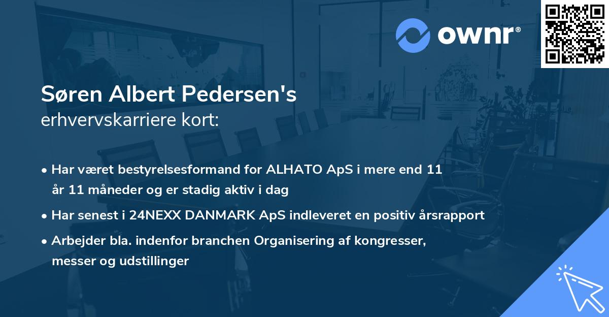 Søren Albert Pedersen's erhvervskarriere kort