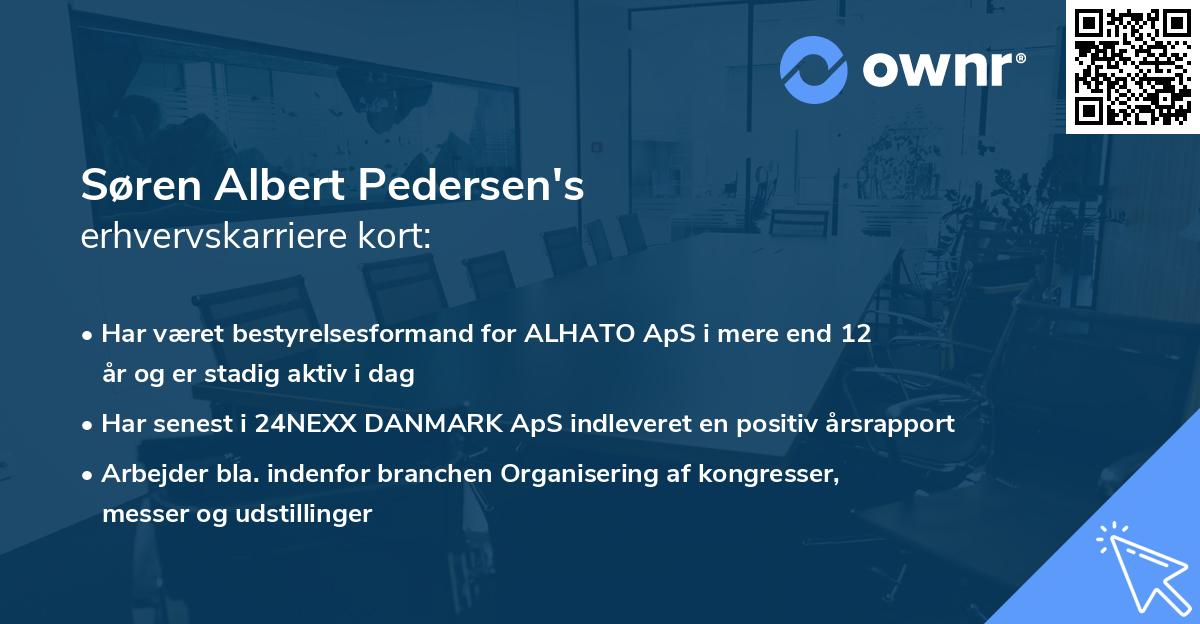 Søren Albert Pedersen's erhvervskarriere kort