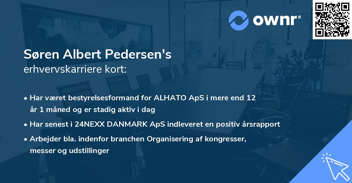 Søren Albert Pedersen's erhvervskarriere kort