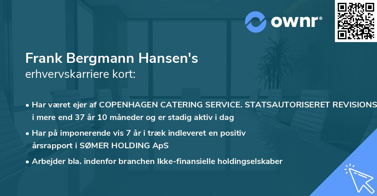 Frank Bergmann Hansen's erhvervskarriere kort