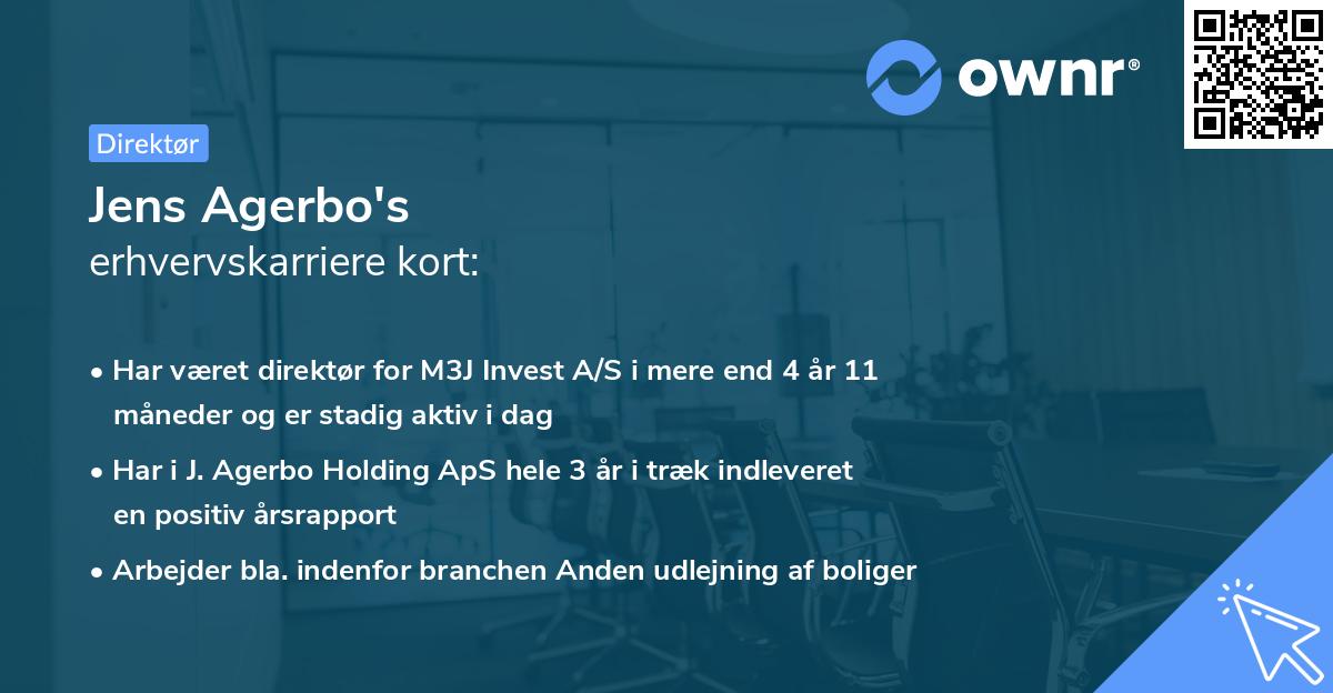 Jens Agerbo's erhvervskarriere kort